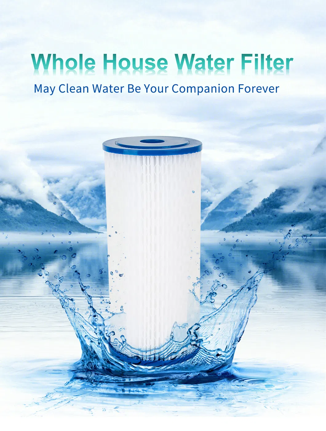 Universal Whole House 5 Micron 10 X 4.5 Bb with Net Cartridge Pleated Water Filter Cartridge Whole House Heavy Duty Sediment Compatible with R50-Bb Ecp5-Bb