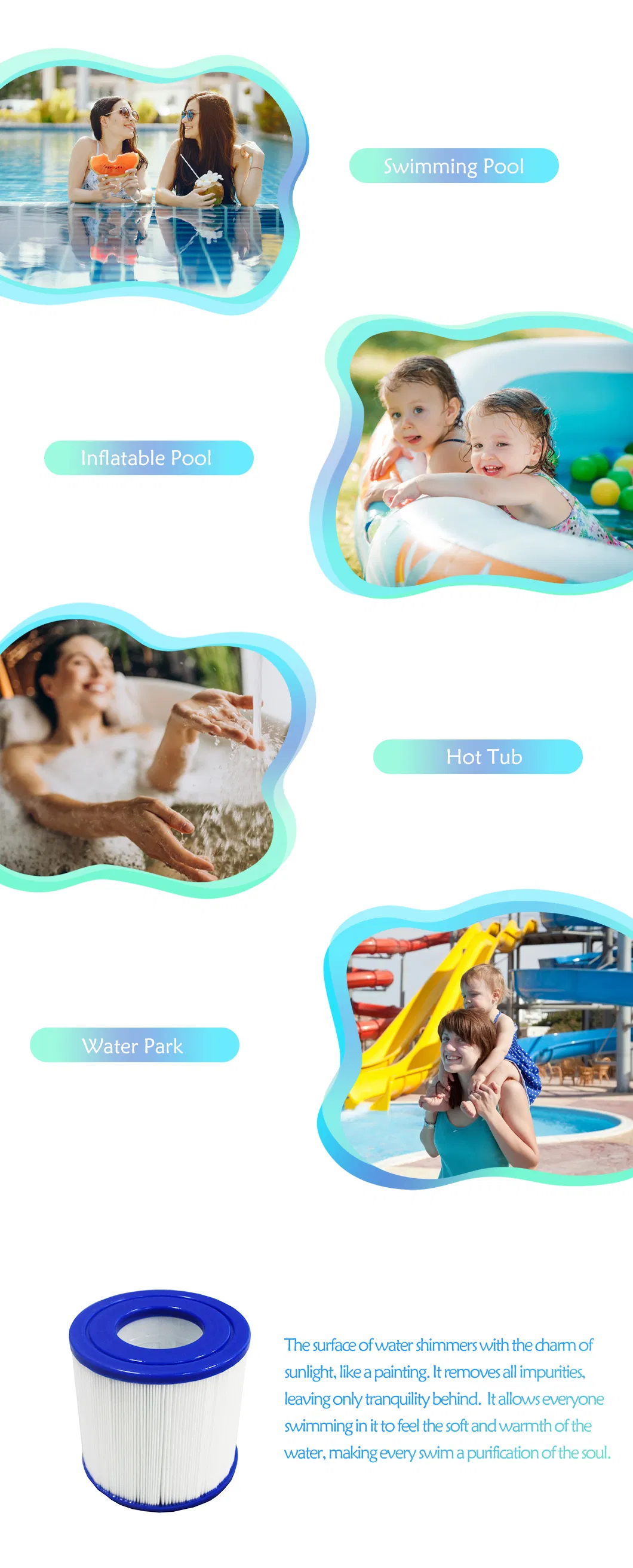Filtro De Agua Swimming Pool Water Cartridge Water Filter Water Filtration System Pool Filter