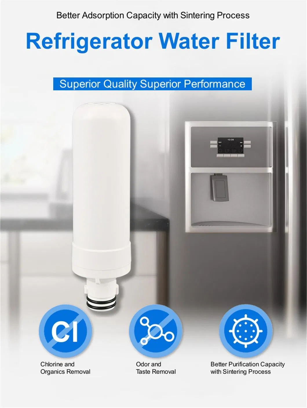 Hot Selling Lt1000p Water Filter Purifier Treatment Compatible with Refrigerator Filters Cartridge Providing Reliable Removal of Pathogenic Bacteria From Water