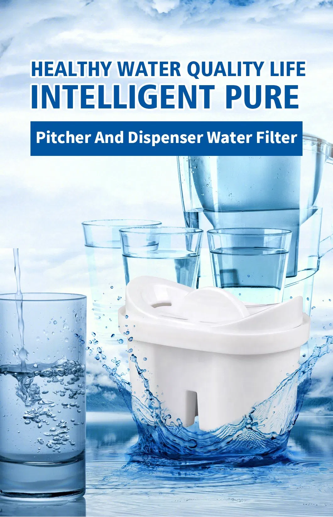 Wholesale Factory Price Household Use Alkaline Water Pitcher Filter Water Filters for TUV Replacement Compatible for Maxtr a Mave a Jug Pitcher Filter Cartridge