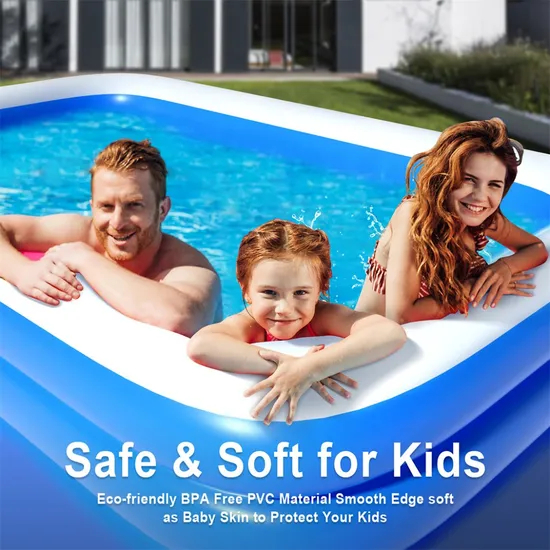 Above Ground PVC Inflatable Swimming Pool for Adults Kids Multiple Size