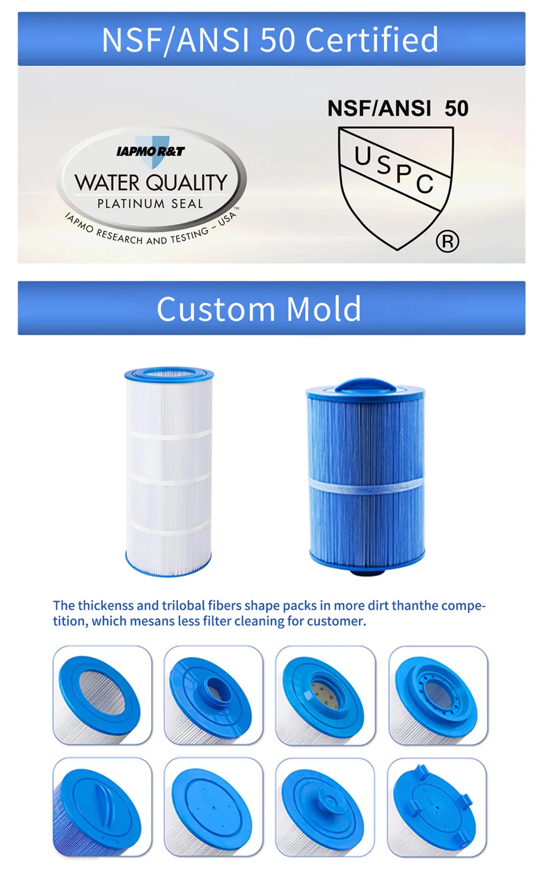 Swimming Pool SPA Filter Cartridge Water Filter Element Nonwovens Tube for Swimming Water Purification