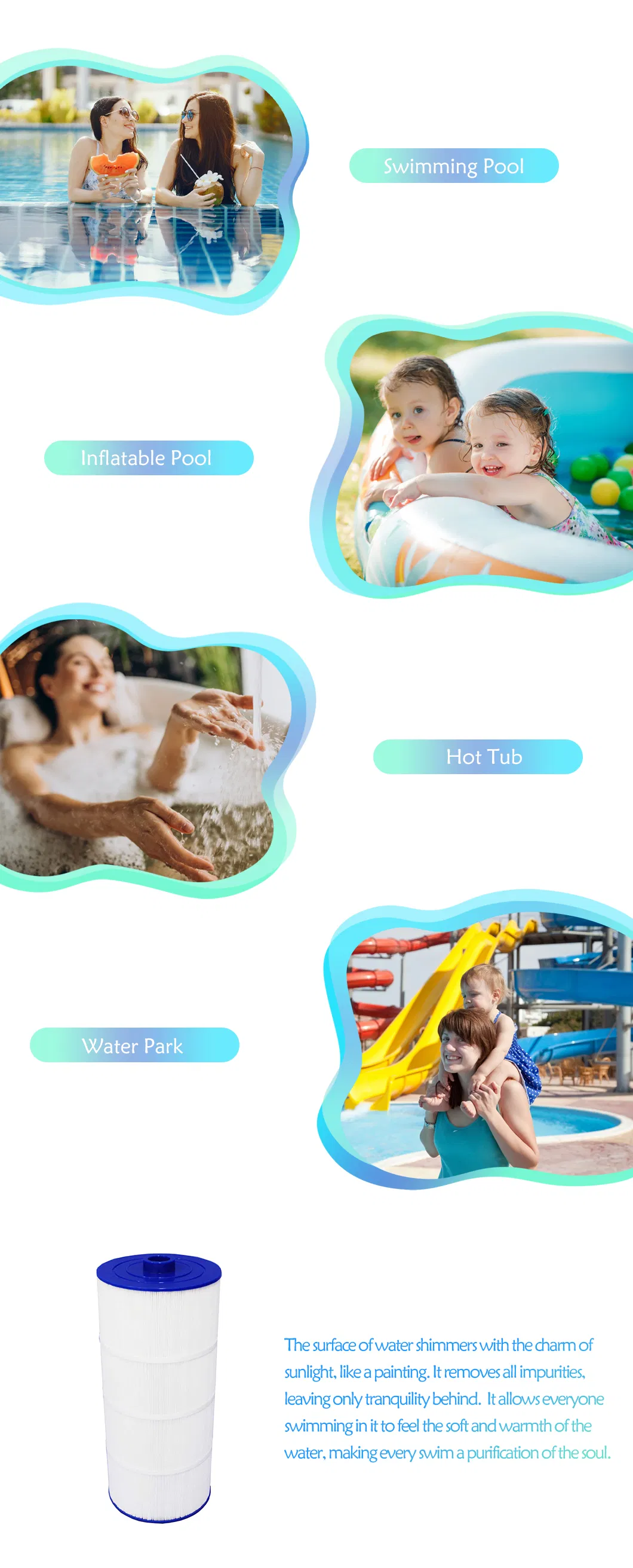 Washable Pool Filter Compatible with Model C-8326 Psd125-2000 FC-2780, Suitable for Outdoor and Indoor Bathtub