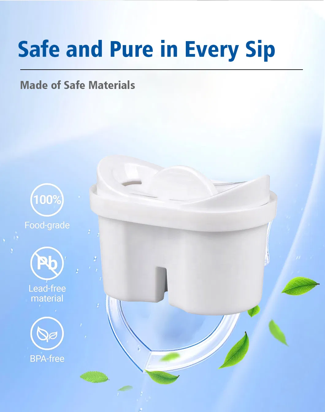 Wholesale Factory Price Household Use Alkaline Water Pitcher Filter Water Filters for TUV Replacement Compatible for Maxtr a Mave a Jug Pitcher Filter Cartridge