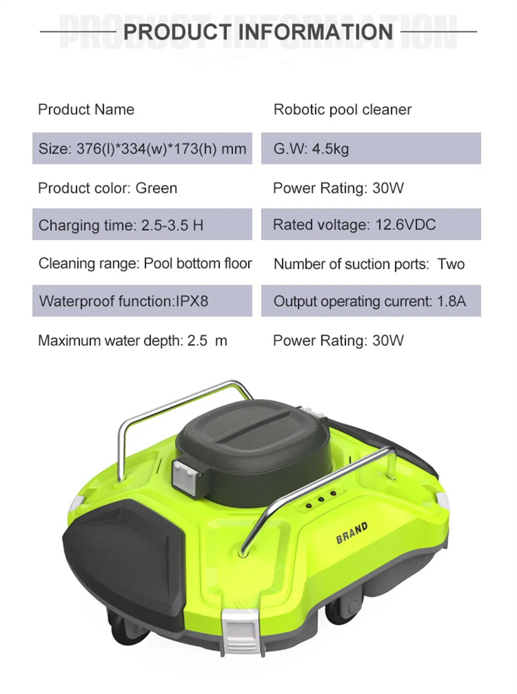 Electric Pool Cleaning Robot/Automatic Vacuum Pool Cleaner/Robot Cleaner Swimming Pool