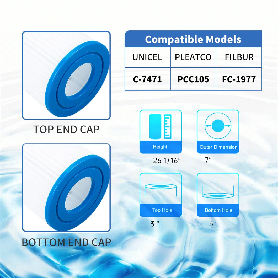 Wholesale Replacement Hot Tub Pool Filter Compatible with Unicel Swimming Pool Filters Filtro De Agua