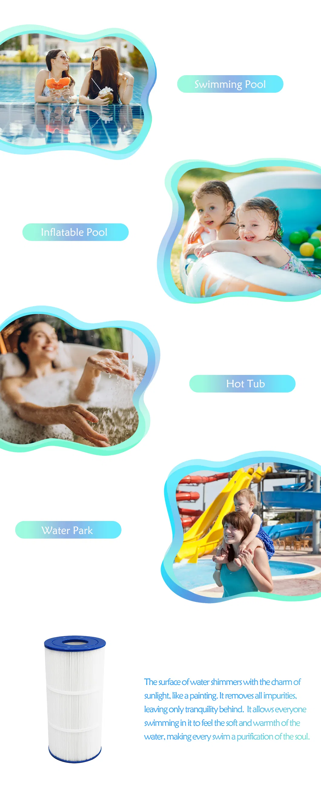 Pleated Pool Filter Cartridge Compatible with C-7469 PCC60 FC-1975 Suitable for Inflatable Swimming Pool Hot Tub SPA