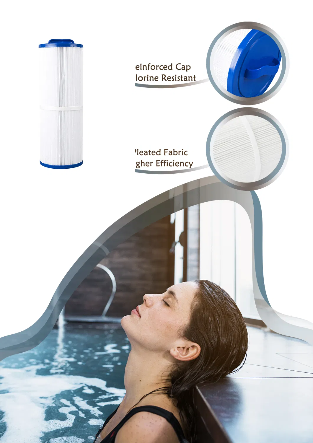 Swimming Pool SPA Filter Cartridge Water Filter Element Nonwovens Tube for Swimming Water Purification